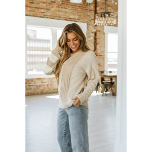 Khaki Cable Knit Sweaters