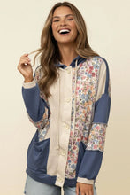 Load image into Gallery viewer, Blue Rib Floral Color Block Jacket