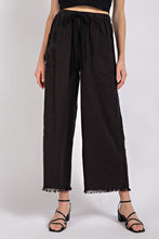 Load image into Gallery viewer, Black Wide Leg Frayed Pants