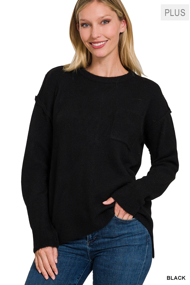 Black HiLow Sweater PLUS