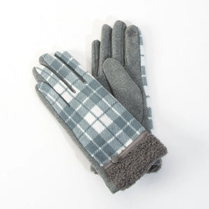 Plaid Sherpa Texting Gloves