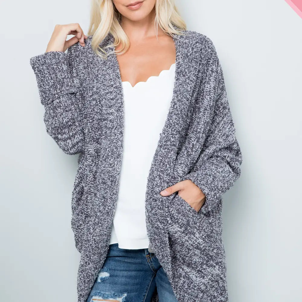 Charcoal Sweater Cardigan PLUS