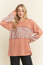 Load image into Gallery viewer, Cinnamon Floral Ribbed Top