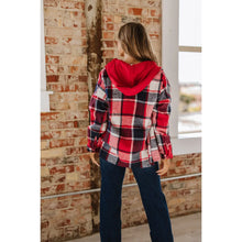 Load image into Gallery viewer, Red Plaid Hooded Shacket