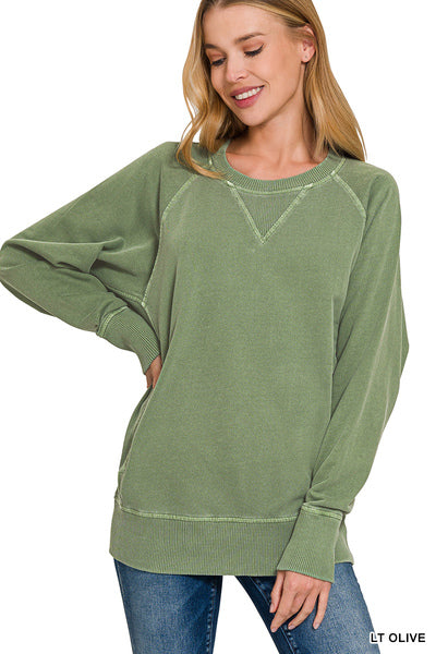 Olive French Terry Pullover