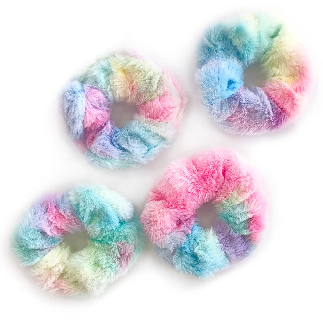 Tie Dye Furry Scrunchie