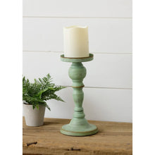 Load image into Gallery viewer, Green Pillar Candle Holders