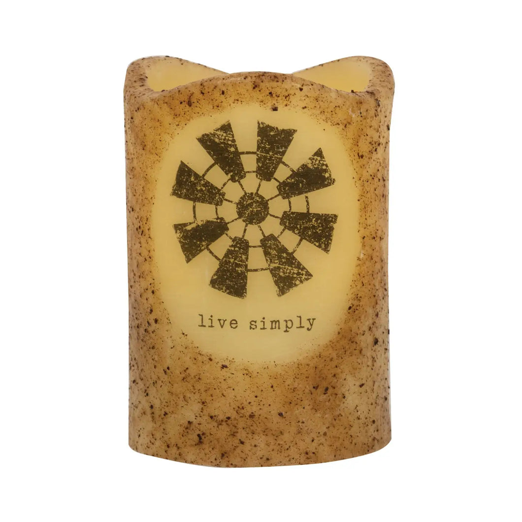 Live Simply Timer Pillar Candle