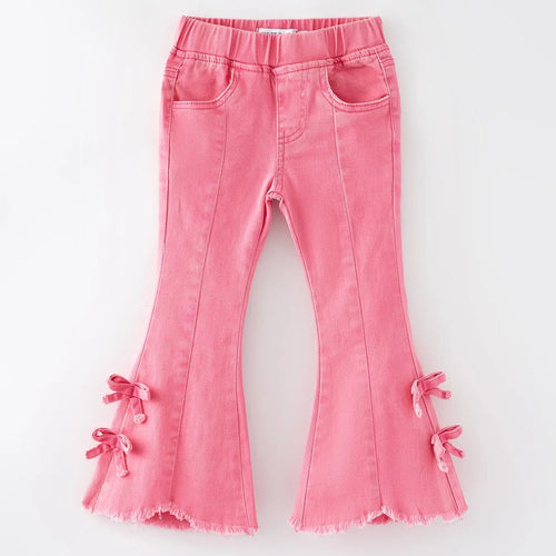 Pink Flared Denim Jeans