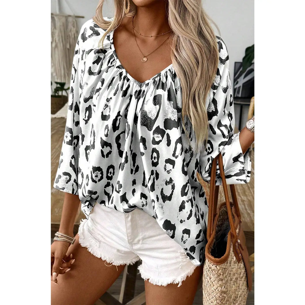 Black Leopard Blouse