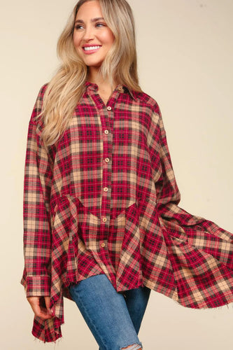 Plus Plaid Sharkbite Tunic Top