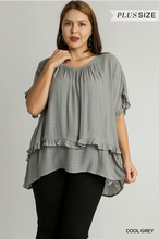 Load image into Gallery viewer, Gray Layered Tunic with Ruffles