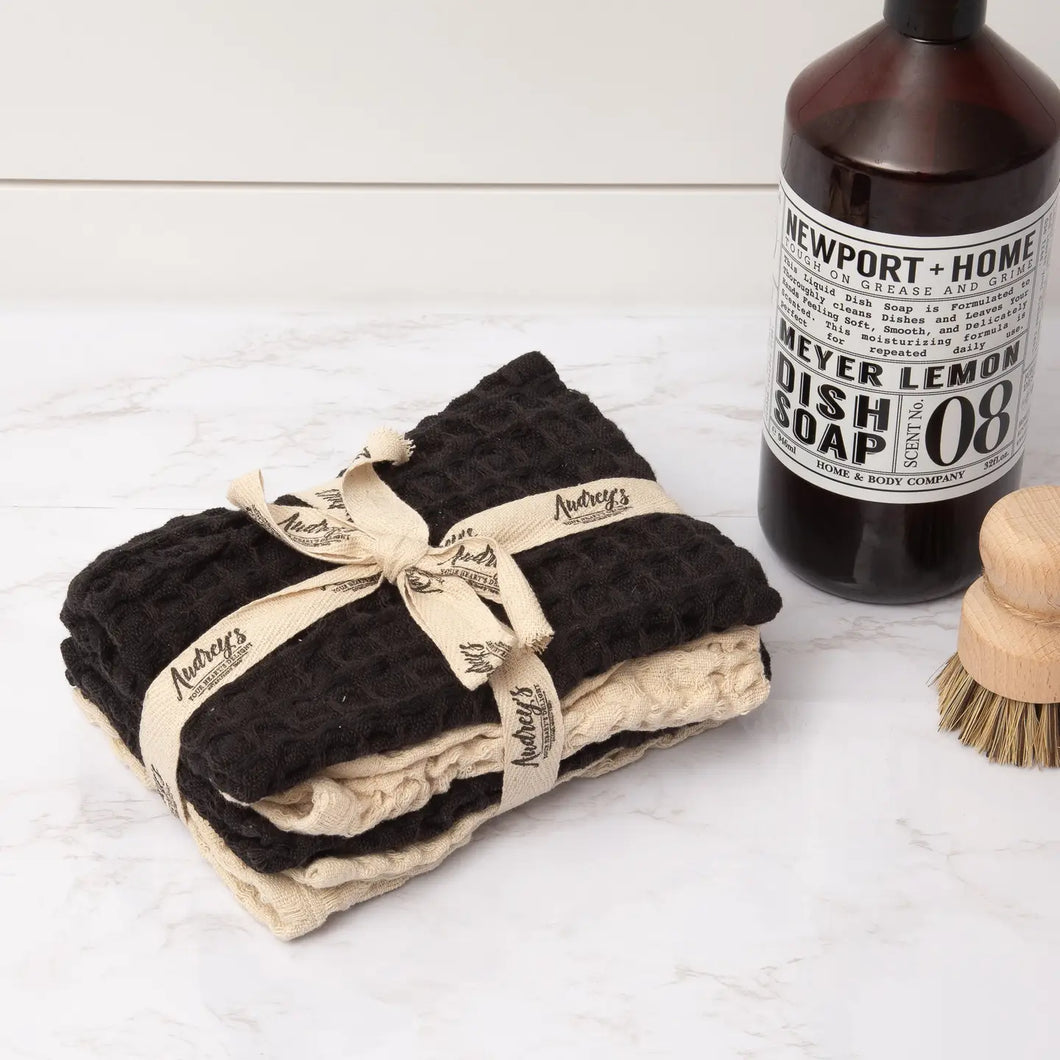 Black/Taupe Dish Towel Set