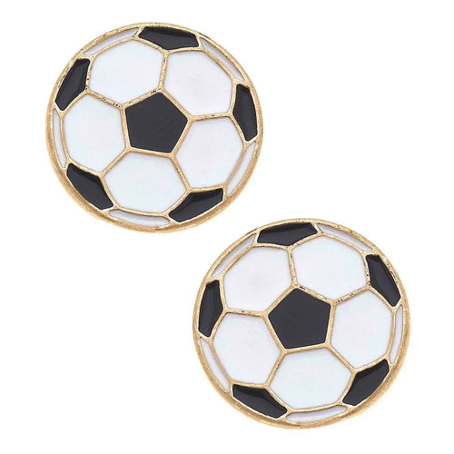 Soccer Enamel Stud Earrings