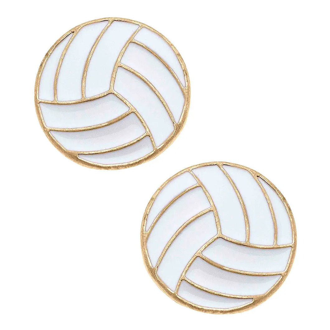 Volleyball Enamel Stud Earrings