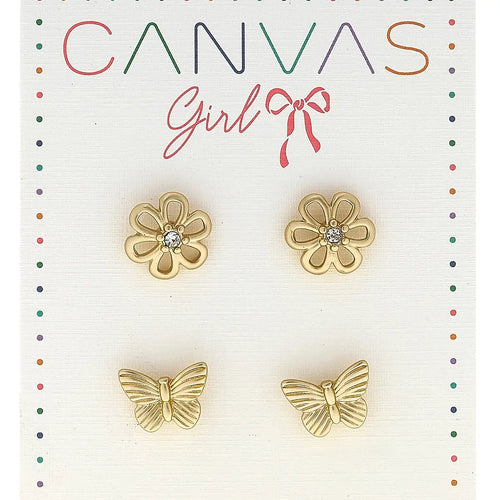 Flower & Butterflies Kids Earrings