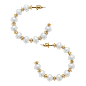 Baroque Pearl Hoop Earrings