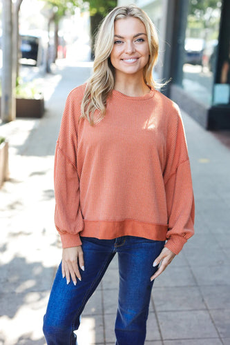 Rust Mineral Washed Pullover PLUS