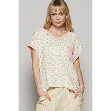 Load image into Gallery viewer, Pink Floral V Neck Top
