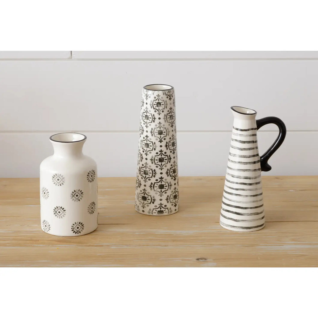 Arabesque and Stripes Bud Vases