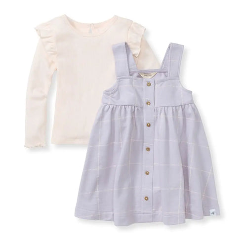 Lilac Plaid Dress Set