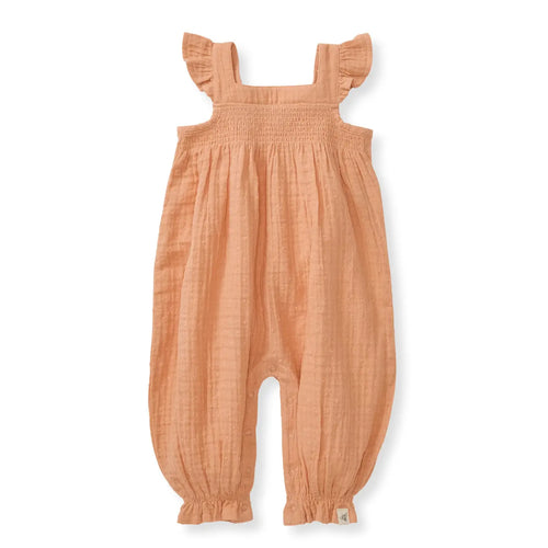 Peach Dot Muslin Jumpsuit