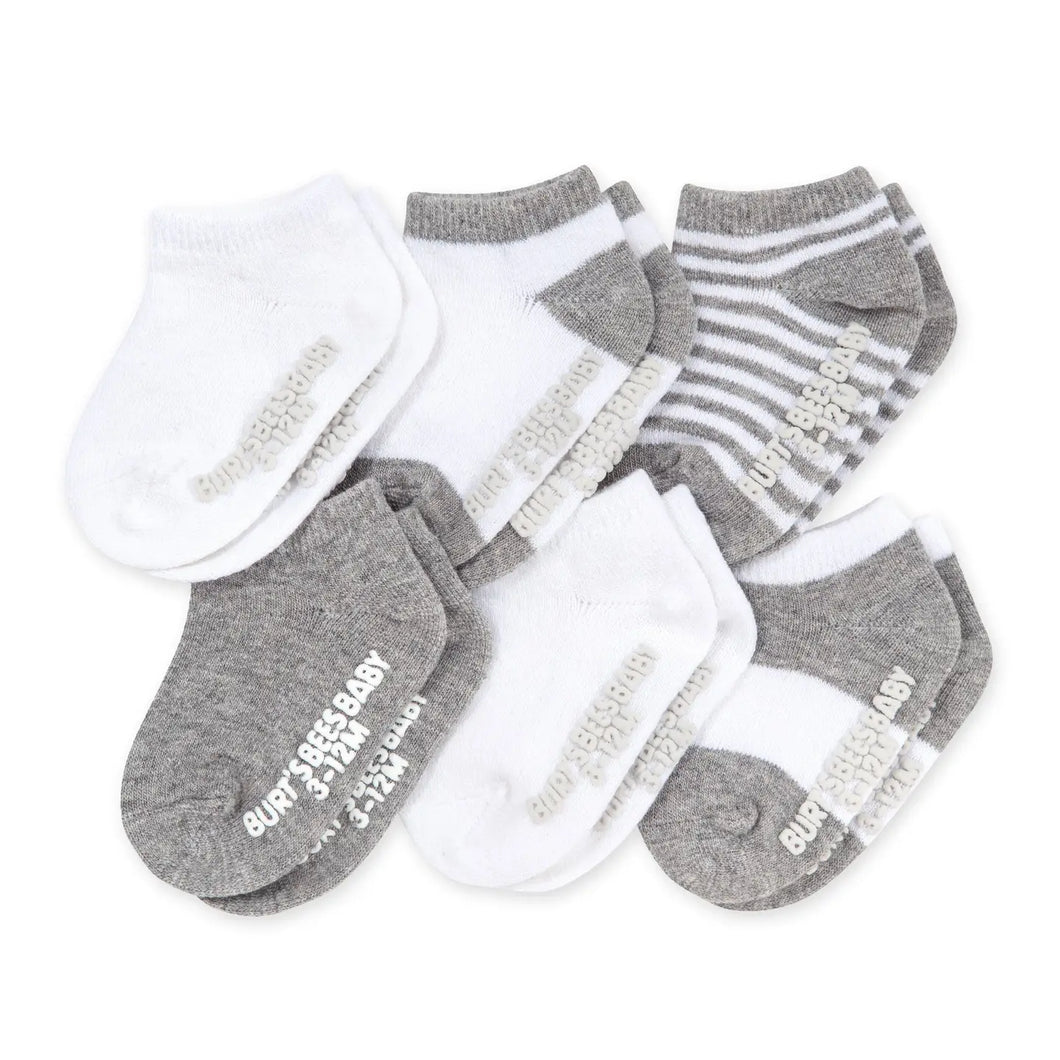 Grey Ankle Socks- 6 pack
