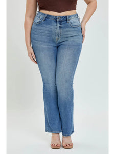 High Rise Bootcut Slit Jeans PLUS