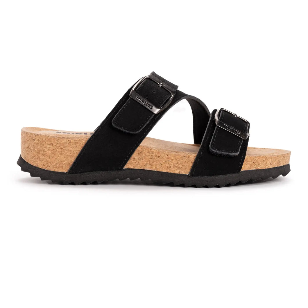 Black Poppy Suede Sandal