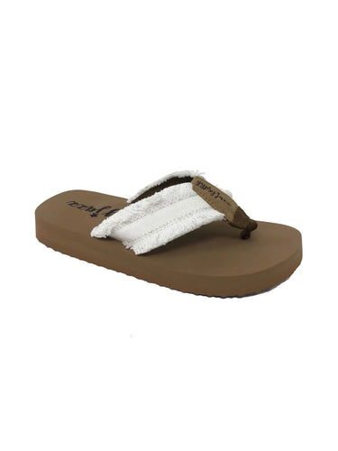White & Brown Flip Flops