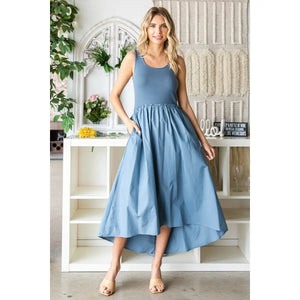 Ribbed Knit Parachute Skirt Dress