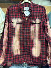 Load image into Gallery viewer, Red Plaid Bleached Winter Flannel