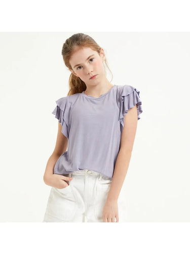 Lavender Flutter Sleeve Top