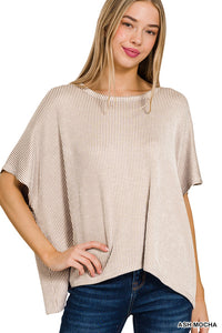 Ash Mocha Ribbed Top