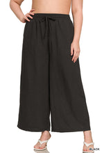 Load image into Gallery viewer, Black Woven Crepe Drawstring Pants