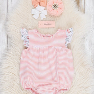 Stripe & Floral Ruffle Bubble