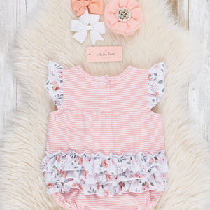Stripe & Floral Ruffle Bubble