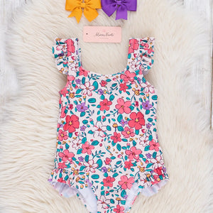 Floral Ruffle Swimsuit