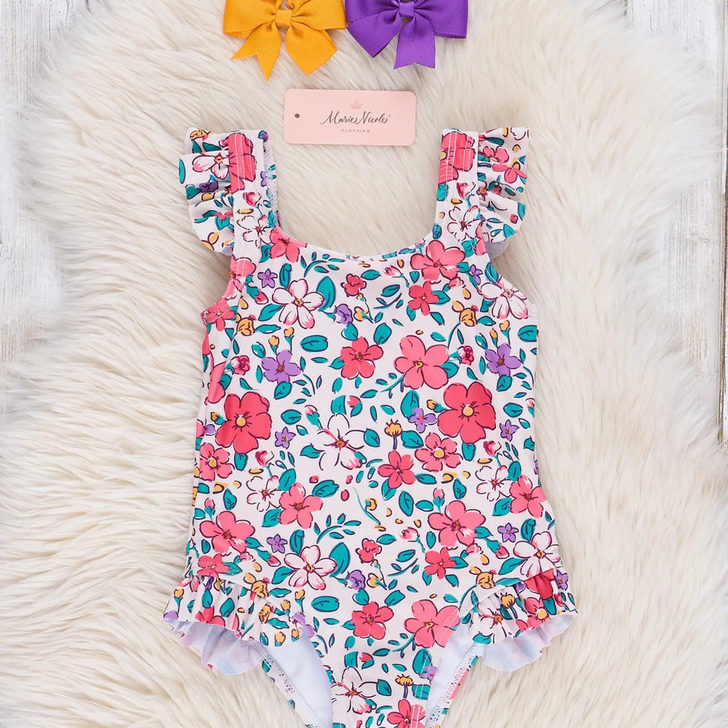 Floral Ruffle Swimsuit
