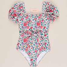 Load image into Gallery viewer, Floral Puff Sleeve Swimsuit