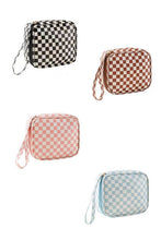 Load image into Gallery viewer, Checkered Make-Up Travel Case