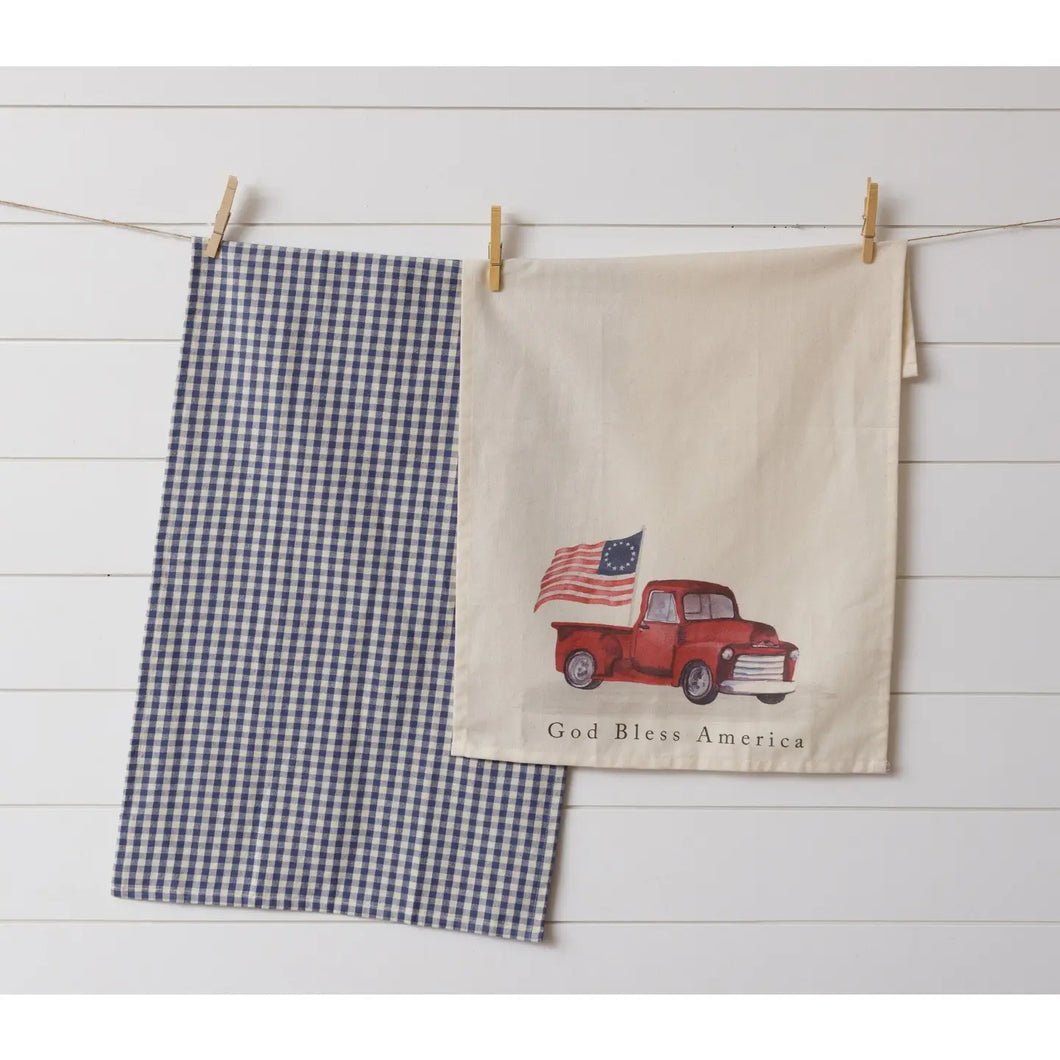 God Bless America Tea Towels- 2pk