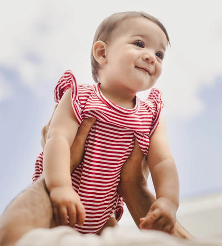 Red Stripe Bubble Romper