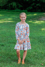 Load image into Gallery viewer, Halloween Pumpkin Ghost Girls Dress Long Sleeve Twirl Dress