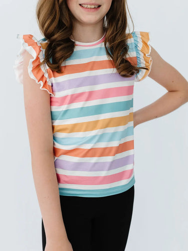Spring Stripes Flutter Tee