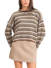 Load image into Gallery viewer, Brown Multicolor Stripe Sweater