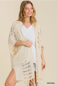 Natural Crochet Knit Cardigan