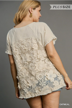 Load image into Gallery viewer, Oatmeal Floral Lace Detail Top