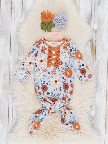 Orange Floral Fields Gown