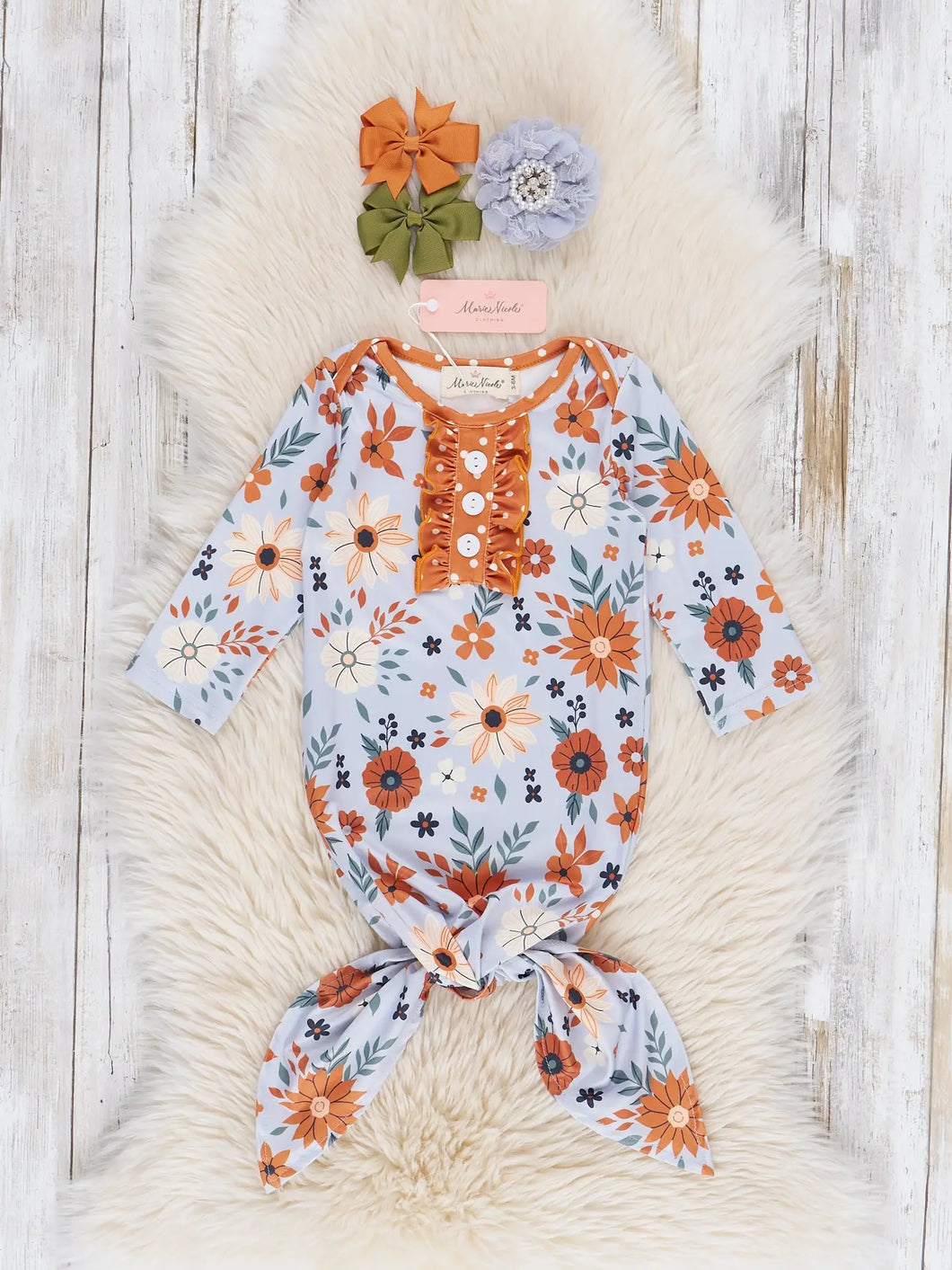 Orange Floral Fields Gown